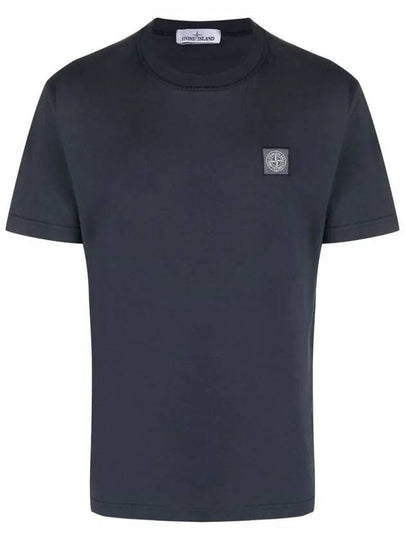 Men's Logo Short Sleeve T-Shirt Navy - STONE ISLAND - BALAAN 2