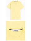 Men's Compass Embroidery Back Lettering Short Sleeve T-Shirt Yellow - STONE ISLAND - BALAAN 5