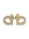 Gancini Crystal Small Earrings Gold - SALVATORE FERRAGAMO - BALAAN 3