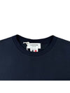 Men's Center Back Striped Short Sleeve T-Shirt Navy - THOM BROWNE - BALAAN 5