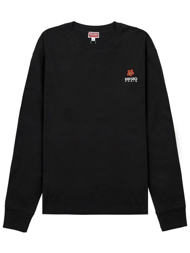 Boke Flower Embroidery Patch Cotton Long Sleeve T-Shirt Black - KENZO - BALAAN 2