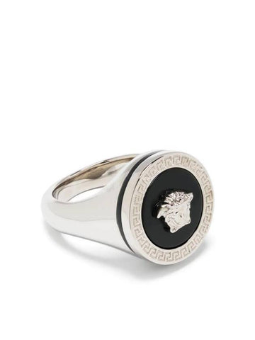 Men's Enamel Medusa Ring Silver - VERSACE - BALAAN 1