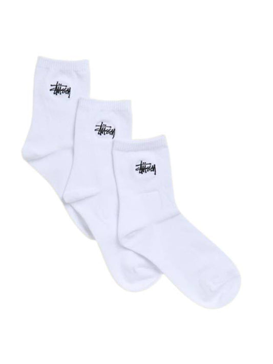 Women's Graffiti Socks 3 Pack White - STUSSY - BALAAN 1