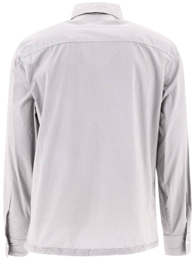 Cotton Popeline Over Long Sleeve Shirt Grey - CP COMPANY - BALAAN 3