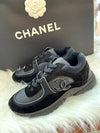 Cruz CC Logo Suede Low Top Sneakers Black - CHANEL - BALAAN 3