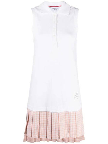 pleated panel polo dress FJD107A00050 - THOM BROWNE - BALAAN 1