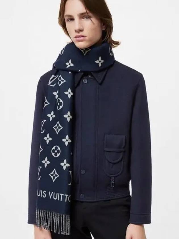 All About Monogram Twilly Scarf Muffler Navy Blue M79130 - LOUIS VUITTON - BALAAN 1