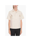 Women's Knotted Cotton Twill Polo Shirt Beige - BOTTEGA VENETA - BALAAN 2