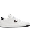 Downtown Perforated Leather Low Top Sneakers White - PRADA - BALAAN 2