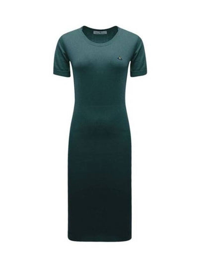 Women's ORB Knit Blend Short Dress Emerald Green - VIVIENNE WESTWOOD - BALAAN 2