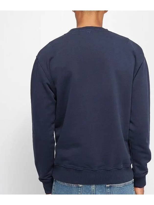 Heart Embroidered Logo Sweatshirt Navy - AMI - BALAAN 5