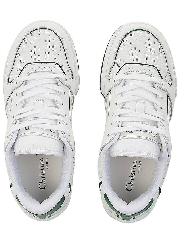 One Oblique Perforated Calfskin Low Top Sneakers White Green - DIOR - BALAAN 7