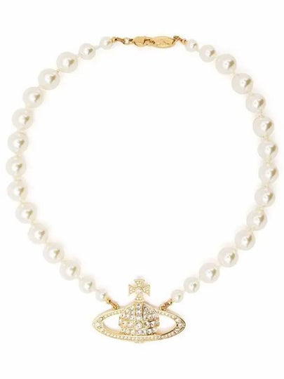 One Row Pearl Bas Relief Necklace Gold - VIVIENNE WESTWOOD - BALAAN 2