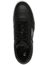 Downtown Triangle Logo Leather Low Top Sneakers Black - PRADA - BALAAN 4