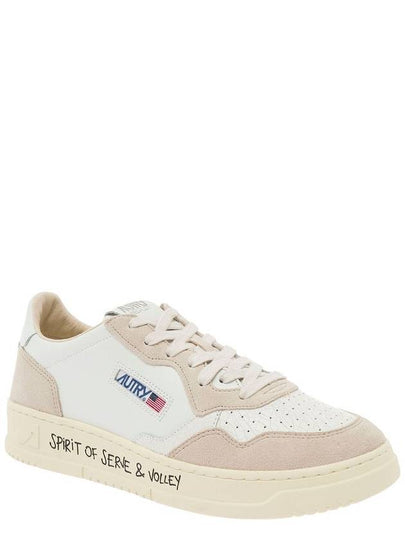 'Medalist' Beige Low Top Sneakers With Beige Suede Details In Leather Man - AUTRY - BALAAN 2