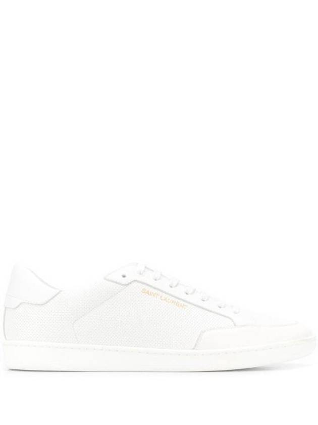 Court Classic Perforated Leather Low Top Sneakers White - SAINT LAURENT - BALAAN 2