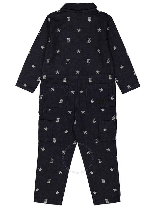 Burberry Girls Indigo Denim Monogram And Star Print Jumpsuit, Size 6Y - BURBERRY - BALAAN 2