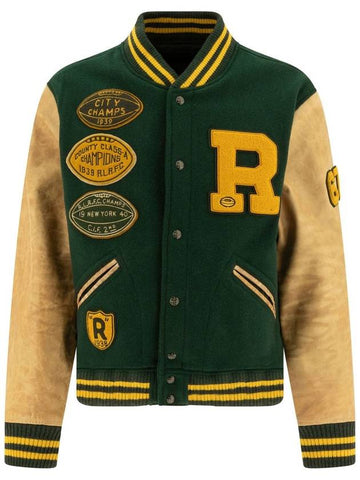 The Iconic Letterman Bomber Jacket Green - POLO RALPH LAUREN - BALAAN 1