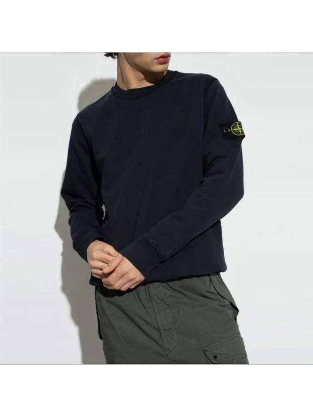 Wappen Patch Garment Dyed Sweatshirt Navy - STONE ISLAND - BALAAN 2