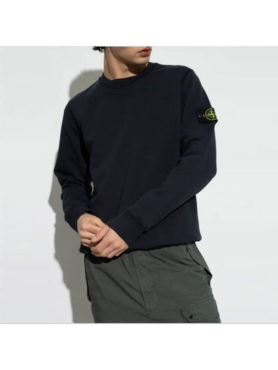 Wappen Patch Garment Dyed Sweatshirt Navy - STONE ISLAND - BALAAN 2