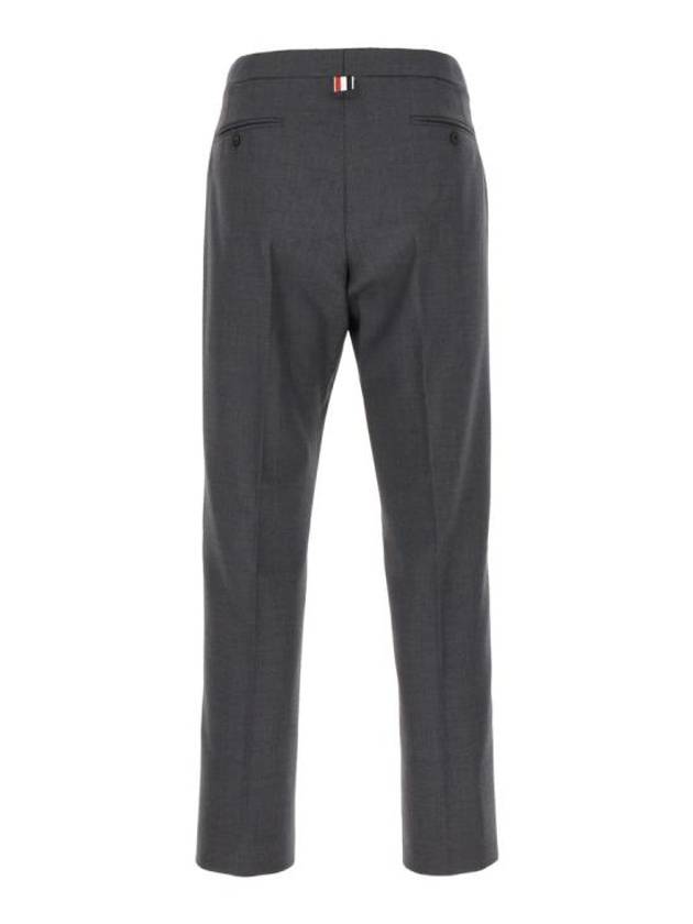 Low Rise Side Tab Wool Slacks Dark Grey - THOM BROWNE - BALAAN 3