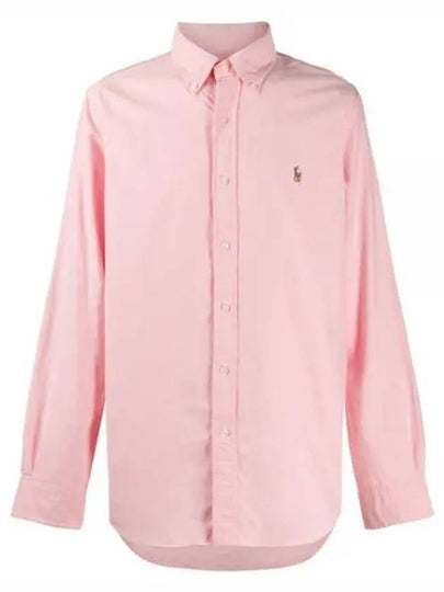 Embroidery Pony Oxford Long Sleeve Shirt Pink - POLO RALPH LAUREN - BALAAN 2