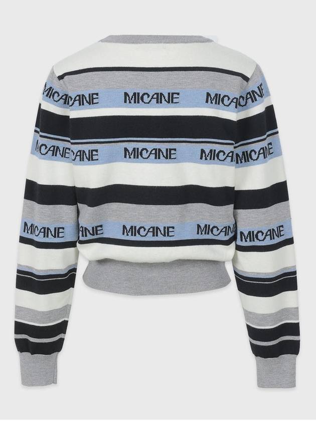 Women's Demour Striped Logo Knit Brown - MICANE - BALAAN 7