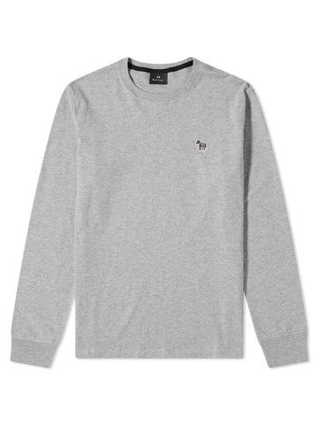 Zebra Patch Cotton Long Sleeve T-Shirt Grey - PAUL SMITH - BALAAN 1