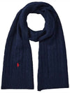 Pony Cable Knit Scarf Navy - POLO RALPH LAUREN - BALAAN 2