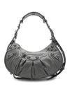 Le Cagole Small Leather Shoulder Bag Grey - BALENCIAGA - BALAAN 3