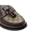 Men's Tassel GG Supreme Canvas Leather Loafers Brown - GUCCI - BALAAN.