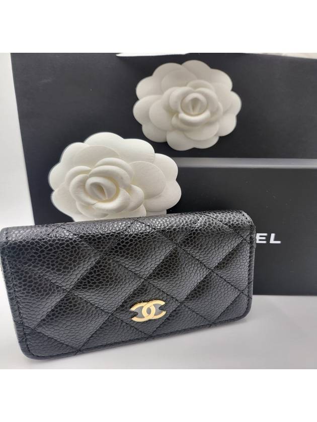 Classic Zipped Coin Purse Grained Calfskin Silver Black - CHANEL - BALAAN 2