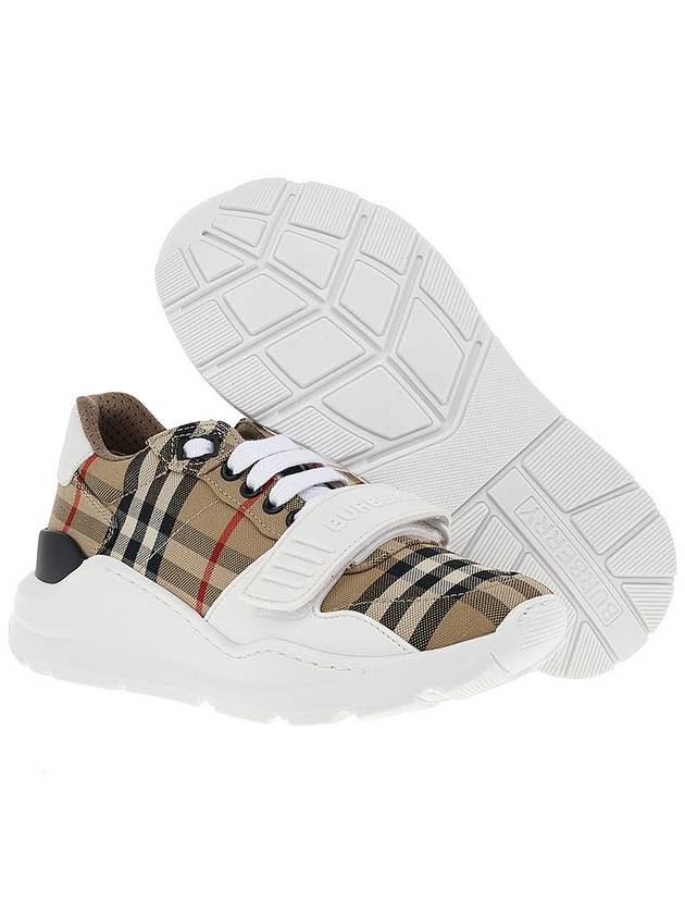 Vintage Check And Leather Sneakers White Archive Beige - BURBERRY - BALAAN 6