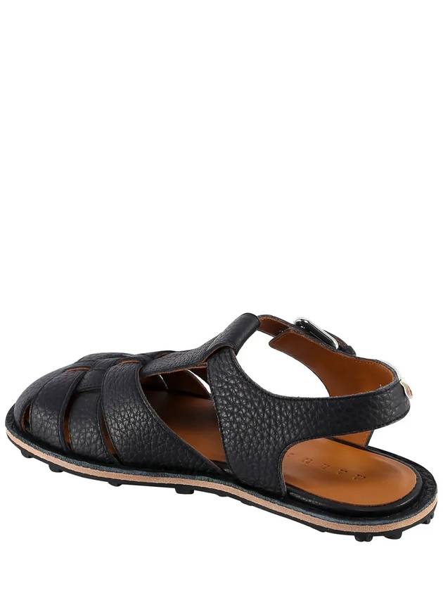 Grained Calfskin Fisherman Sandals Black - MARNI - BALAAN 4