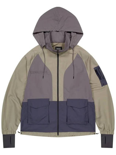 Odyssey color block hooded jacket beige - OFFGRID - BALAAN 1