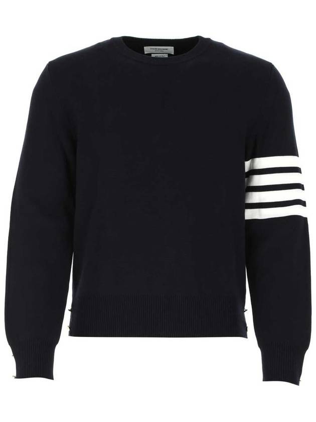 4 Bar Armband Milano Stitch Knit Top Navy - THOM BROWNE - BALAAN 2