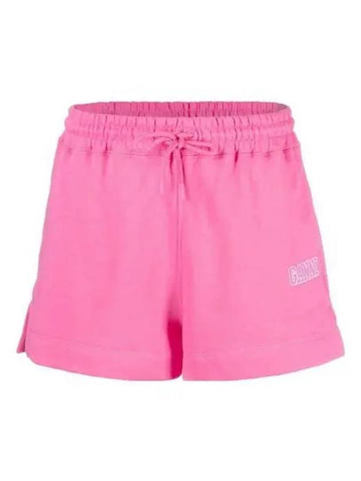 Women's Logo Cotton Banding Sweat Shorts Sugar Plum - GANNI - BALAAN 2