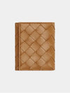 Intrecciato Trifold Half Wallet Caramel - BOTTEGA VENETA - BALAAN 5