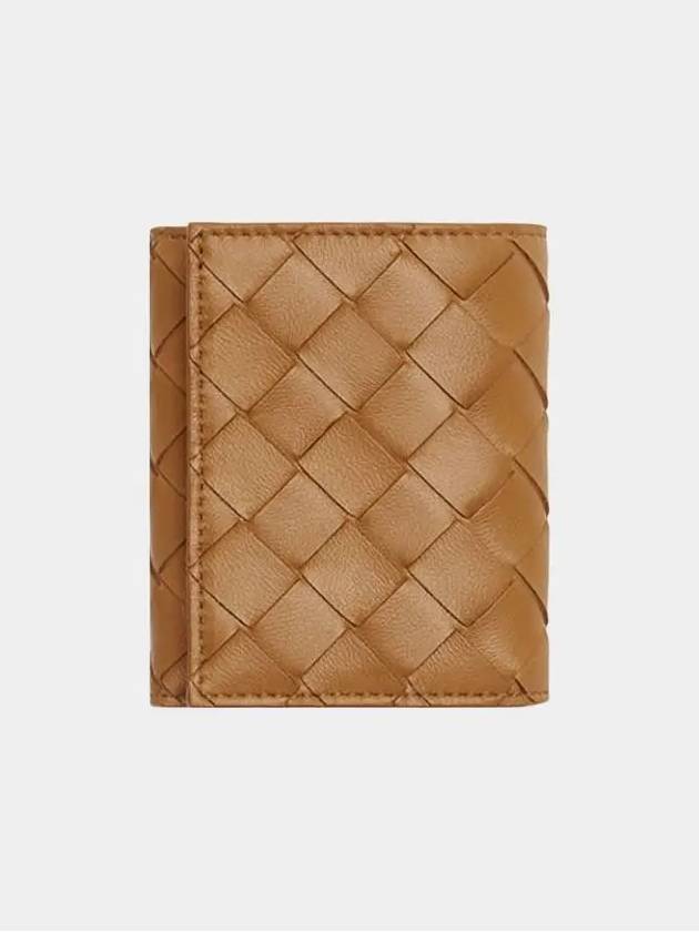 Intrecciato Trifold Half Wallet Caramel - BOTTEGA VENETA - BALAAN 5