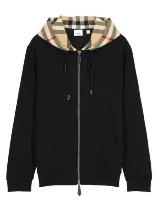 Check zip up hood black archive beige - BURBERRY - BALAAN 1