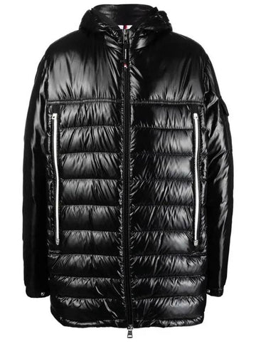 AVEYRON logo patch hood padded jacket black 1C000 06 68950 999 - MONCLER - BALAAN 1