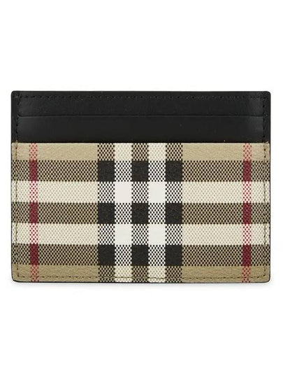 Men's Check Vintage Card Wallet Beige A7026 - BURBERRY - BALAAN 2