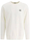 Men's Embroidered Logo Brushed Sweatshirt White - CP COMPANY - BALAAN 2