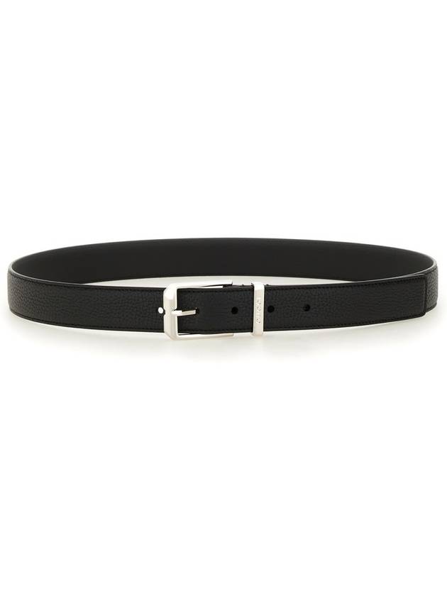 Rectangular Leather Buckle Belt Black - GUCCI - BALAAN 2