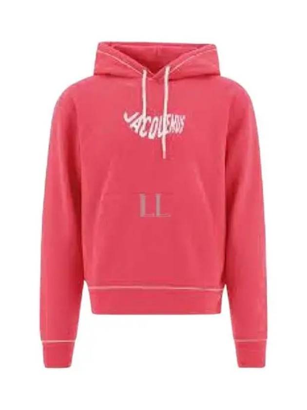 Vague Wave Logo Cotton Hoodie Pink - JACQUEMUS - BALAAN 2