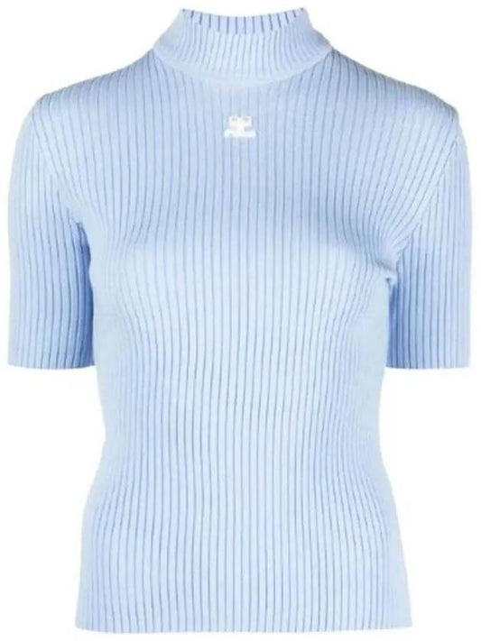 Re-Edition Short Sleeves Rib Knit Top Blue - COURREGES - BALAAN 2