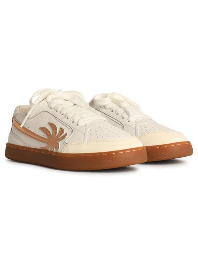 Palm Angels 'New Palm' White Leather Sneakers - PALM ANGELS - BALAAN 2