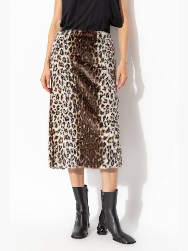 Leopard jacquard pencil skirt brown - ALEXANDER MCQUEEN - BALAAN 4