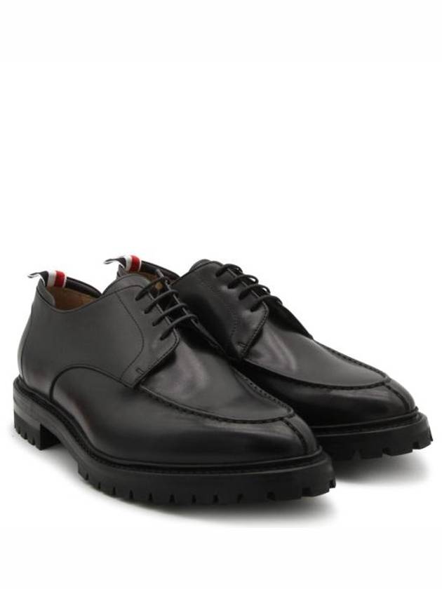 Almond Toe Leather Derby Black - THOM BROWNE - BALAAN 7