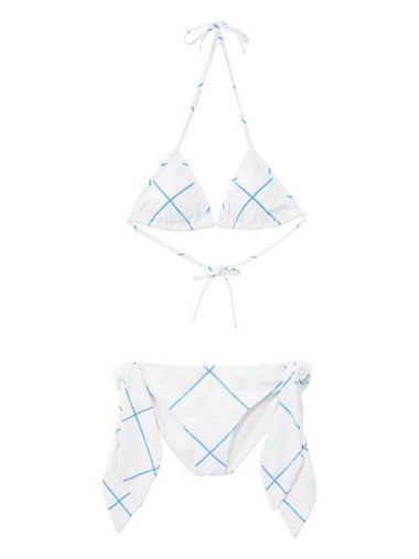 Check Tie Closure Bikini Set White - BURBERRY - BALAAN 1